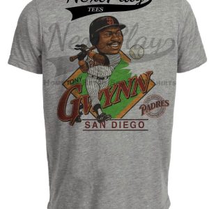 San Diego Padres Tony Gwynn Retro Baseball 1984 Artwork Heather Gray Sublimated T-Shirt