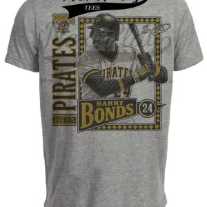 Pittsburgh Pirates Barry Bonds Exclusive Retro Baseball 1987 Artwork Heather Gray Sublimated T-Shirt