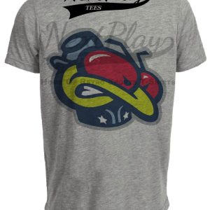 Columbus Blue Jackets Retro Hockey Mascot Head Artwork Heather Gray Sublimated T-Shirt
