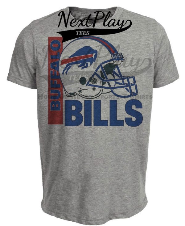 Buffalo Bills Retro Rivals Football Helmet Artwork Heather Gray Sublimated T-Shirt