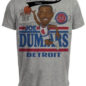 Detroit Pistons Joe Dumars Exclusive Retro Basketball 1989 Artwork Heather Gray Sublimated T-Shirt
