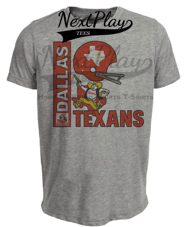 Dallas Texans Rare Retro Football Helmet 1965 Artwork Heather Gray Sublimated T-Shirt
