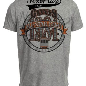 San Francisco Giants Retro All Star Game Baseball 1984 Artwork Heather Gray Sublimated T-Shirt