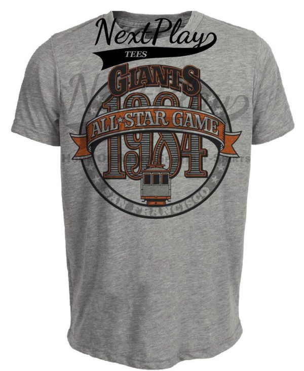 San Francisco Giants Retro All Star Game Baseball 1984 Artwork Heather Gray Sublimated T-Shirt