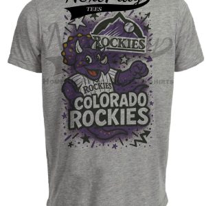 Colorado Rockies Mascot Graffiti Exclusive Retro Baseball Artwork Heather Gray Sublimated T-Shirt