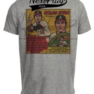 California Angels Nolan Ryan Retro Baseball 1979 Artwork Heather Gray Sublimated T-Shirt