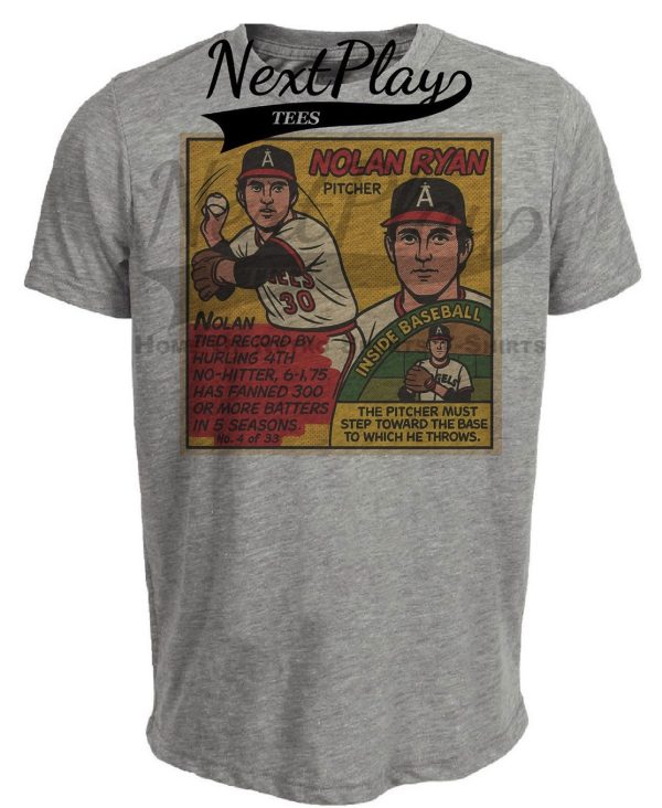 California Angels Nolan Ryan Retro Baseball 1979 Artwork Heather Gray Sublimated T-Shirt