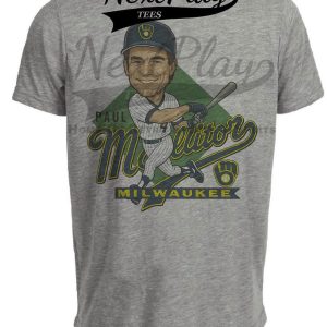 Milwaukee Brewers Paul Molitor Retro Baseball 1987 Artwork Heather Gray Sublimated T-Shirt