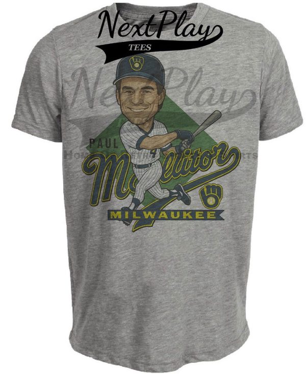 Milwaukee Brewers Paul Molitor Retro Baseball 1987 Artwork Heather Gray Sublimated T-Shirt