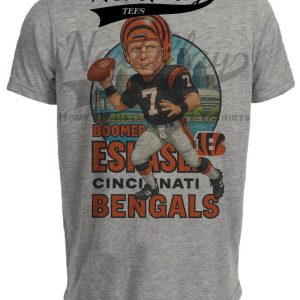 Cincinnati Bengals Boomer Esiason Exclusive Retro Football City Artwork Heather Gray Sublimated T-Shirt