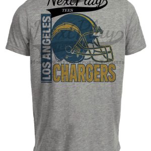 Los Angeles Chargers Retro Rivals Football Helmet Artwork Heather Gray Sublimated T-Shirt