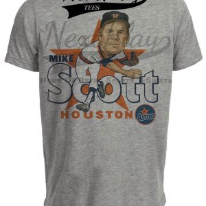 Houston Astros Mike Scott Exclusive Retro Baseball 1986 Artwork Heather Gray Sublimated T-Shirt