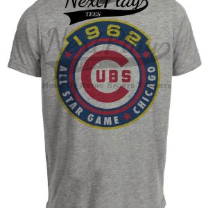 Chicago Cubs Retro All Star Game Baseball 1962 Artwork Heather Gray Sublimated T-Shirt