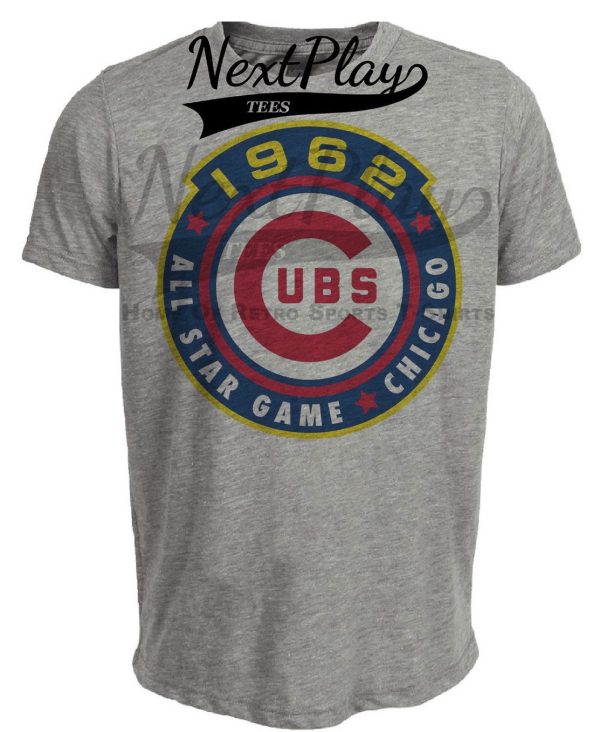 Chicago Cubs Retro All Star Game Baseball 1962 Artwork Heather Gray Sublimated T-Shirt