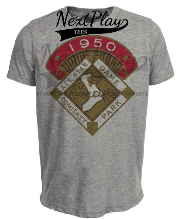 Chicago White Sox Retro All Star Game Baseball 1950 Artwork Heather Gray Sublimated T-Shirt