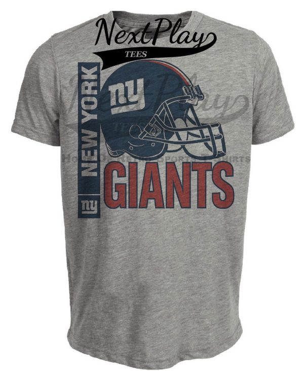 New York Giants Retro Rivals Football Helmet Artwork Heather Gray Sublimated T-Shirt