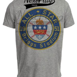 Detroit Tigers Retro All Star Game Baseball 1951 Artwork Heather Gray Sublimated T-Shirt