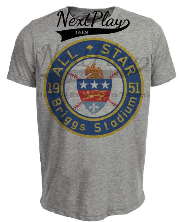 Detroit Tigers Retro All Star Game Baseball 1951 Artwork Heather Gray Sublimated T-Shirt
