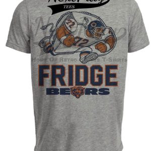 Chicago Bears William Fridge Perry Retro Football 1985 Artwork Heather Gray Sublimated T-Shirt