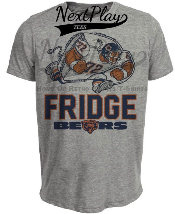 Chicago Bears William Fridge Perry Retro Football 1985 Artwork Heather Gray Sublimated T-Shirt