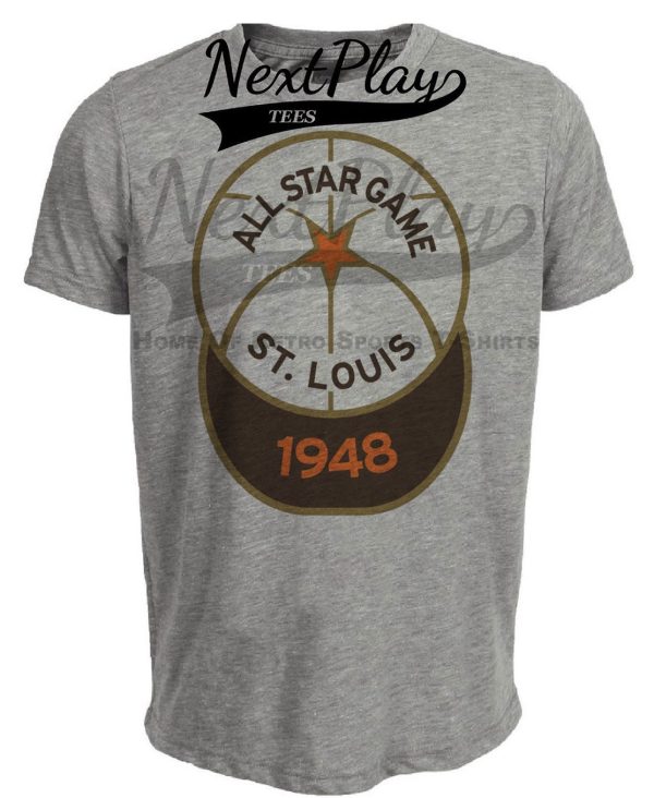 St. Louis Browns Retro All Star Game Baseball 1948 Artwork Heather Gray Sublimated T-Shirt