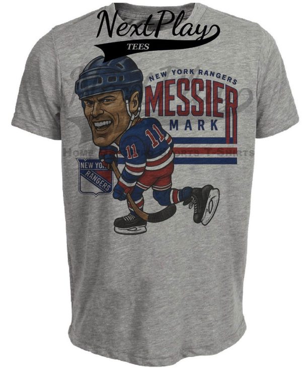 New York Rangers Mark Messier Retro Hockey 1994 Artwork Heather Gray Sublimated T-Shirt