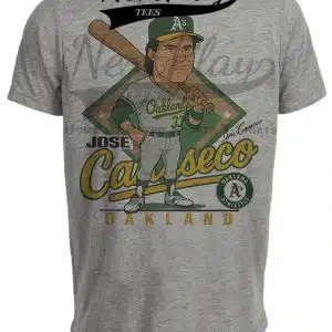 Oakland Athletics Jose Canseco Exclusive Retro Baseball 1989 Artwork Heather Gray Sublimated T-Shirt