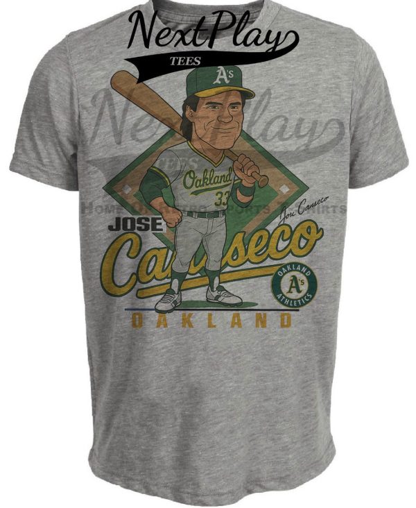 Oakland Athletics Jose Canseco Exclusive Retro Baseball 1989 Artwork Heather Gray Sublimated T-Shirt