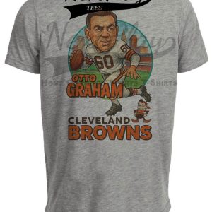 Cleveland Browns Otto Graham Exclusive Retro Football City Artwork Heather Gray Sublimated T-Shirt