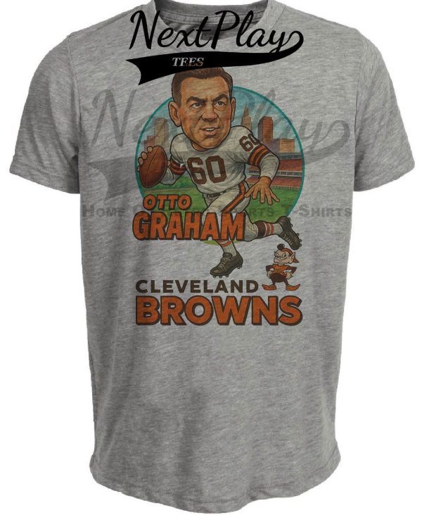 Cleveland Browns Otto Graham Exclusive Retro Football City Artwork Heather Gray Sublimated T-Shirt