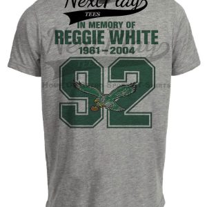 Philadelphia Eagles Reggie White Retro Football Legend Artwork Heather Gray Sublimated T-Shirt
