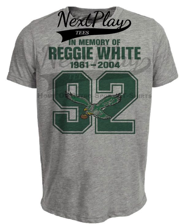 Philadelphia Eagles Reggie White Retro Football Legend Artwork Heather Gray Sublimated T-Shirt
