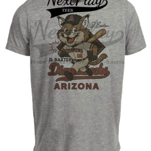 Arizona Diamondbacks D. Baxter Mascot Retro Baseball Artwork Heather Gray Sublimated T-Shirt