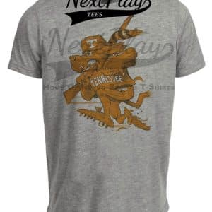 Tennessee Volunteers Hunting Mascot Retro Football 1996 Artwork Heather Gray Sublimated T-Shirt