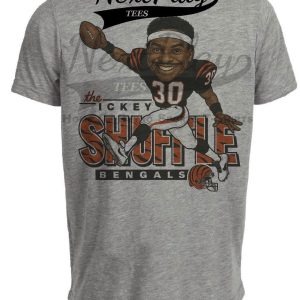 Cincinnati Bengals Retro Ickey Woods Shuffle Football 1988 Artwork Heather Gray Sublimated T-Shirt