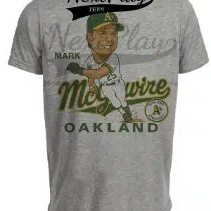 Oakland Athletics Mark McGwire Retro Baseball 1991 Artwork Heather Gray Sublimated T-Shirt