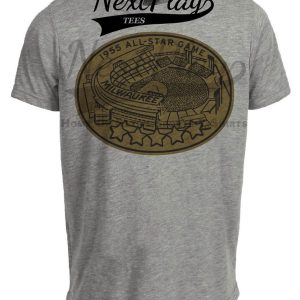 Milwaukee Braves Retro All Star Game Baseball 1955 Artwork Heather Gray Sublimated T-Shirt