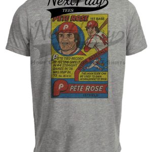 Philadelphia Phillies Pete Rose Comic Retro Baseball 1979 Artwork Heather Gray Sublimated T-Shirt