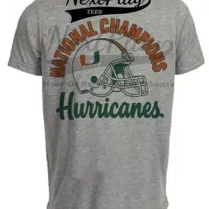 Miami Hurricanes National Champions Football Gray Sublimated T-Shirt