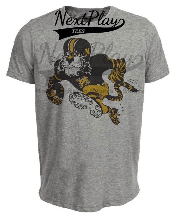 Missouri Tigers Mascot Retro Football 1978 Artwork Heather Gray Sublimated T-Shirt