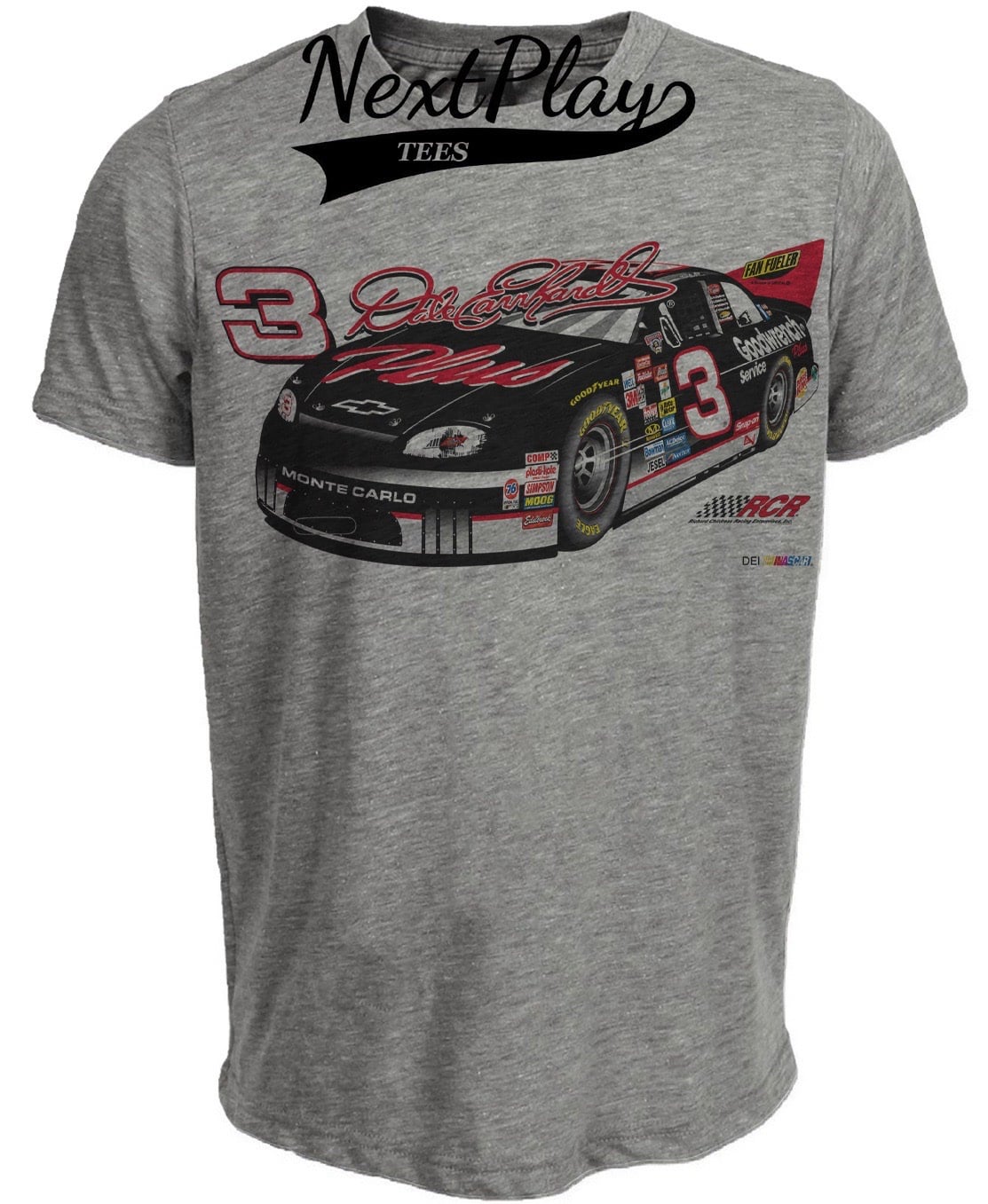 Dale Earnhardt Retro Racing Gray Sublimated T-Shirt