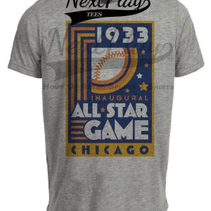 Chicago White Sox Retro All Star Game Baseball 1933 Artwork Heather Gray Sublimated T-Shirt