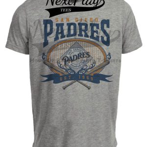 San Diego Padres Retro Baseball T-Shirt 1994 Artwork Heather Gray Sublimated