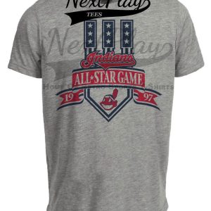 Cleveland Indians Retro All Star Game Baseball 1997 Artwork Heather Gray Sublimated T-Shirt