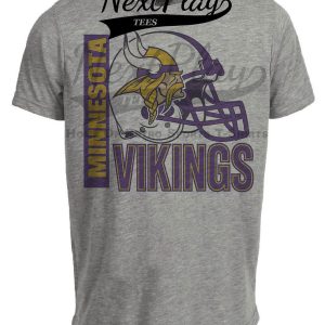 Minnesota Vikings Retro Rivals Football Helmet Artwork Heather Gray Sublimated T-Shirt