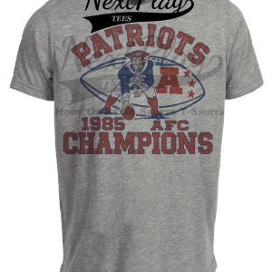 New England Patriots AFC Champions Retro Football 1985 Artwork Heather Gray Sublimated T-Shirt