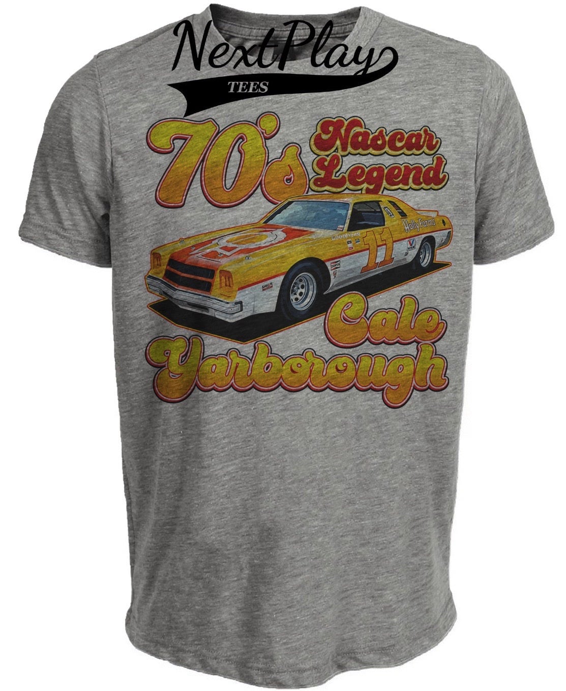 Cale Yarborough 70s Race Car Driver Retro Racing Gray Sublimated T-Shirt