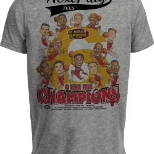 Chicago Bulls 6 Finals Champions Basketball Jordan Pippen Gray Sublimated T-Shirt