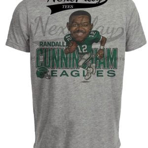 Philadelphia Eagles Randall Cunningham Retro Football 1986 Artwork Heather Gray Sublimated T-Shirt