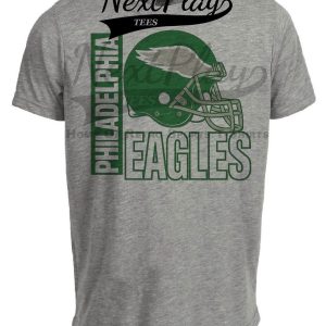 Philadelphia Eagles Throwback Retro Football Helmet 1985 Artwork Heather Gray Sublimated T-Shirt